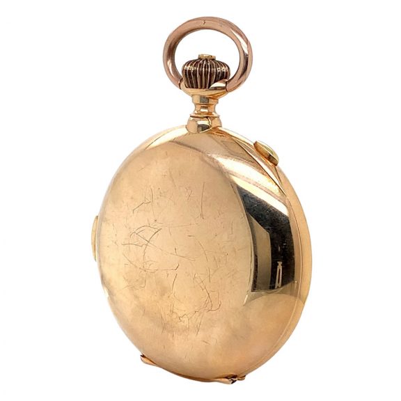 Large Swiss 14 carat gold repeating chronograph Circa 1890 Large Swiss 14 carat gold repeating chronograph Circa 1890