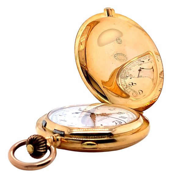 Large Swiss 14 carat gold repeating chronograph Circa 1890 Large Swiss 14 carat gold repeating chronograph Circa 1890