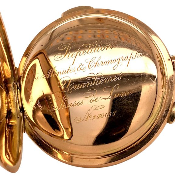 Swiss gold complicated watch for the German market Circa 1900 Swiss gold complicated watch for the German market Circa 1900