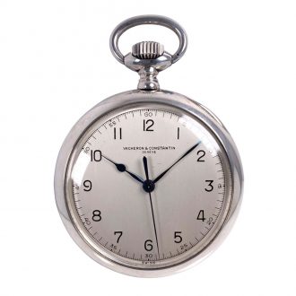 Swiss sterling silver lever Royal Navy deck watch Circa 1947