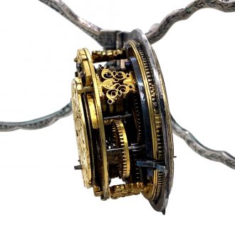Dutch silver and rock crystal shell-shaped pendant watch Circa 1700