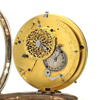 Early Swiss silver verge pocket watch with alarm Circa 1833