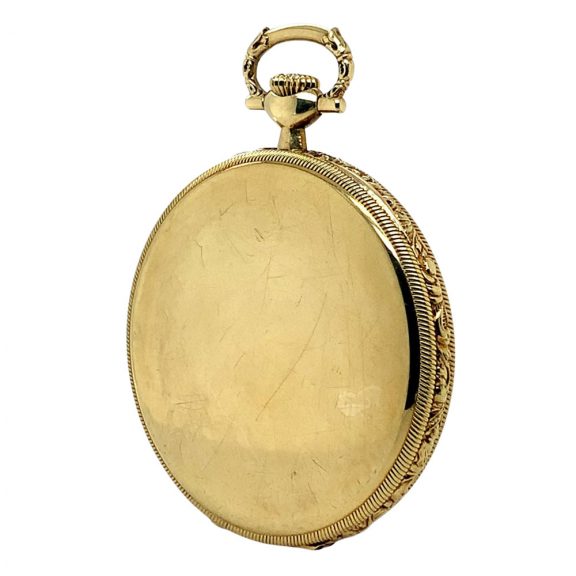 Flat Swiss 18K gold open faced lever dress watch Circa 1922 Flat Swiss 18K gold open faced lever dress watch Circa 1922