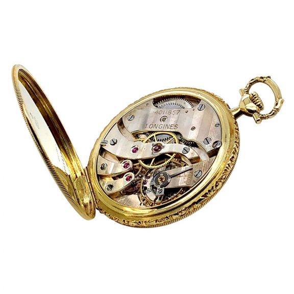Flat Swiss 18K gold open faced lever dress watch Circa 1922 Flat Swiss 18K gold open faced lever dress watch Circa 1922