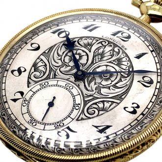 Flat Swiss 18K gold open faced lever dress watch Circa 1922