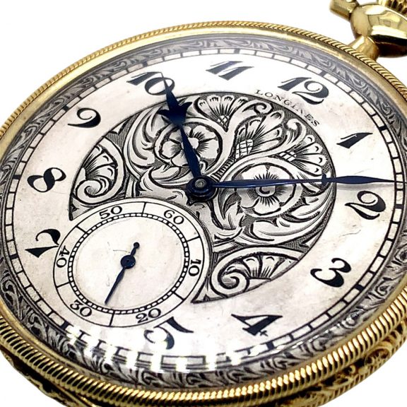 Flat Swiss 18K gold open faced lever dress watch Circa 1922 Flat Swiss 18K gold open faced lever dress watch Circa 1922