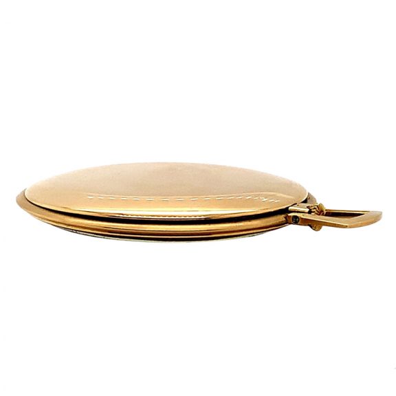 Flat Swiss rose gold open faced lever dress watch Circa 1944 Flat Swiss rose gold open faced lever dress watch Circa 1944