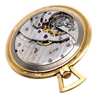Flat Swiss rose gold open faced lever dress watch Circa 1944