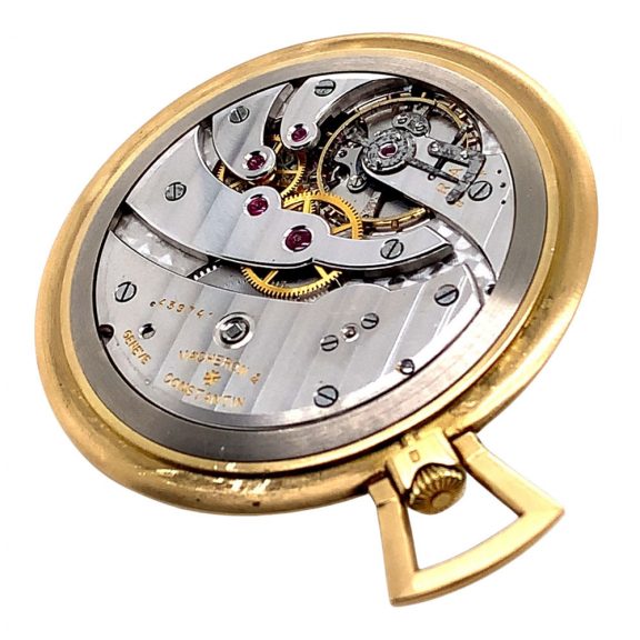Flat Swiss rose gold open faced lever dress watch Circa 1944 Flat Swiss rose gold open faced lever dress watch Circa 1944