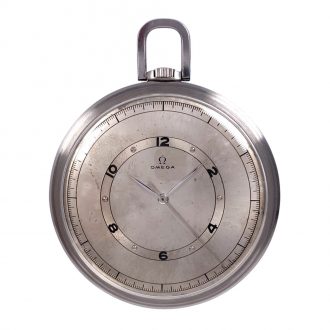 Impressive Swiss steel open faced lever dress watch Circa 1947