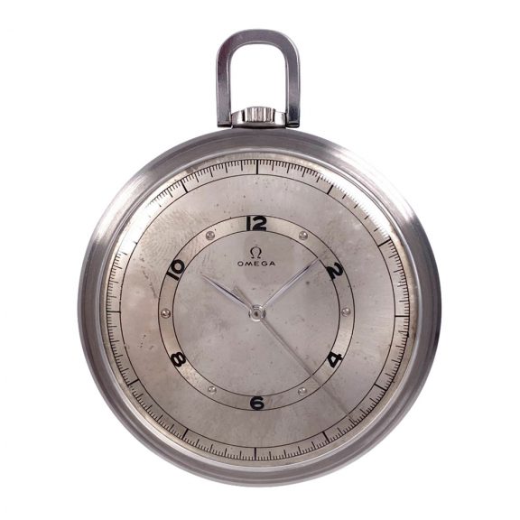 Impressive Swiss steel open faced lever dress watch Circa 1947