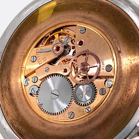 Impressive Swiss steel open faced lever dress watch Circa 1947 Impressive Swiss steel open faced lever dress watch Circa 1947