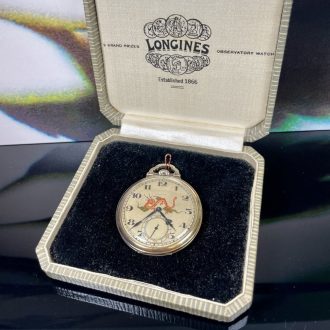 Swiss 14K gold Art Deco Chinoiserie dress watch Circa 1927