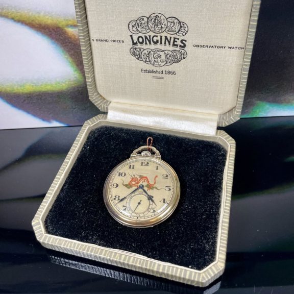 Swiss 14K gold Art Deco Chinoiserie dress watch Circa 1927 Swiss 14K gold Art Deco Chinoiserie dress watch Circa 1927