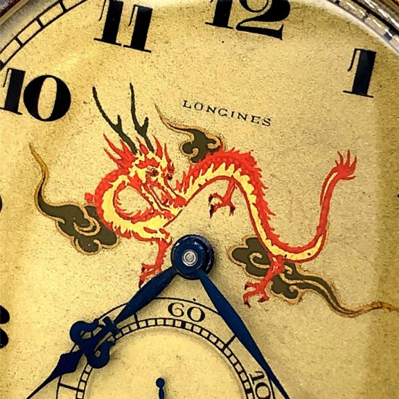 Swiss 14K gold Art Deco Chinoiserie dress watch Circa 1927 Swiss 14K gold Art Deco Chinoiserie dress watch Circa 1927