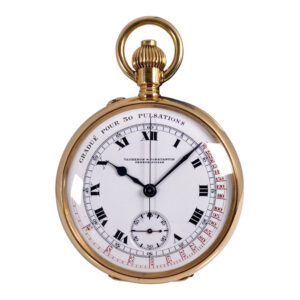 Swiss gold chronograph watch with pulsation scale Circa 1925