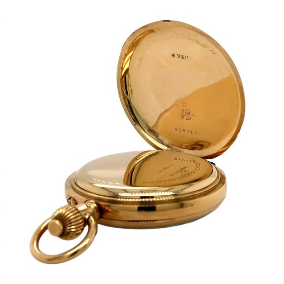 Swiss gold chronograph watch with pulsation scale Circa 1925 Swiss gold chronograph watch with pulsation scale Circa 1925