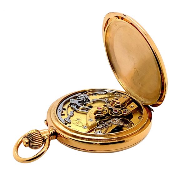 Swiss gold chronograph watch with pulsation scale Circa 1925 Swiss gold chronograph watch with pulsation scale Circa 1925