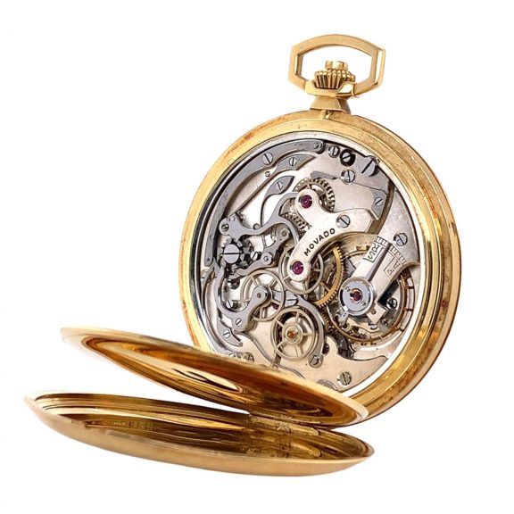 Swiss gold chronograph watch with pulsation scale Circa 1940 Swiss gold chronograph watch with pulsation scale Circa 1940