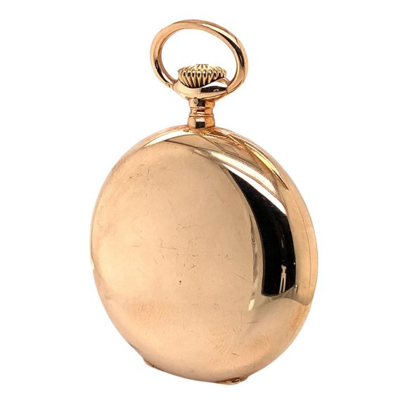 Fine Swiss 14K rose gold open faced pocket watch Circa 1898 Fine Swiss 14K rose gold open faced pocket watch Circa 1898