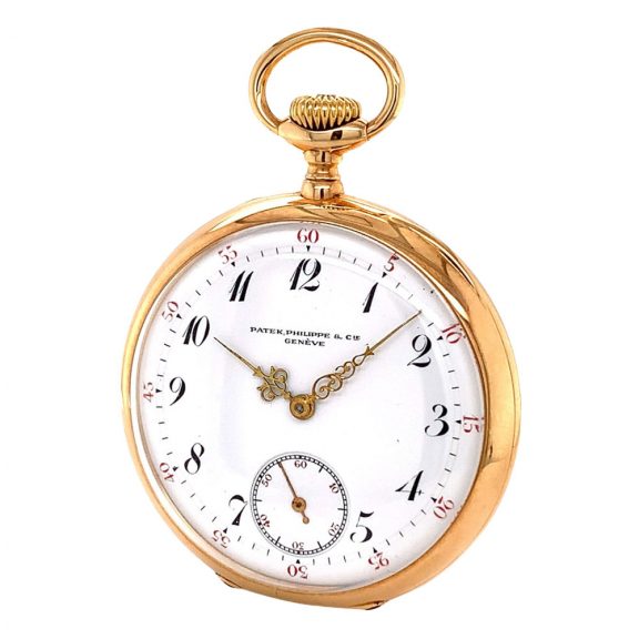 Swiss 14 carat gold open faced lever pocket watch Circa 1909 Swiss 14 carat gold open faced lever pocket watch Circa 1909