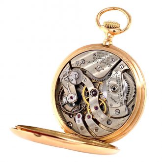 Swiss 14 carat gold open faced lever pocket watch Circa 1909