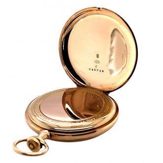 Fine Swiss 14 carat gold open faced lever watch Circa 1907