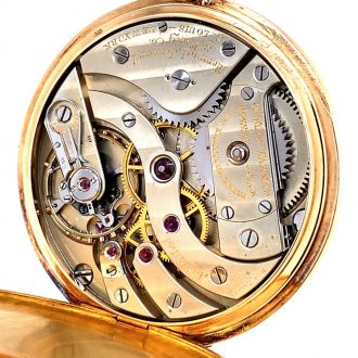 Fine Swiss 14 carat gold open faced lever watch Circa 1907