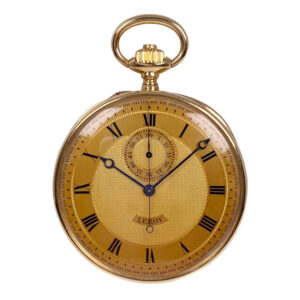 French 18K gold open faced lever chronograph Circa 1910