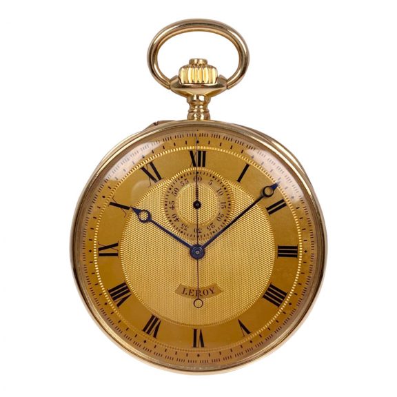 French 18K gold open faced lever chronograph Circa 1910 French 18K gold open faced lever chronograph Circa 1910