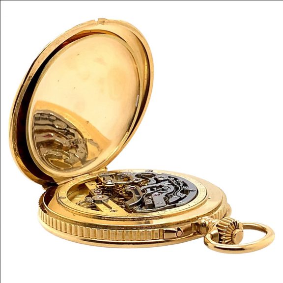 French 18K gold open faced lever chronograph Circa 1910 French 18K gold open faced lever chronograph Circa 1910