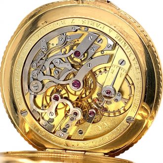 French 18K gold open faced lever chronograph Circa 1910 French 18K gold open faced lever chronograph Circa 1910