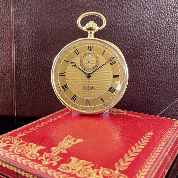 French 18K gold open faced lever chronograph Circa 1910 French 18K gold open faced lever chronograph Circa 1910