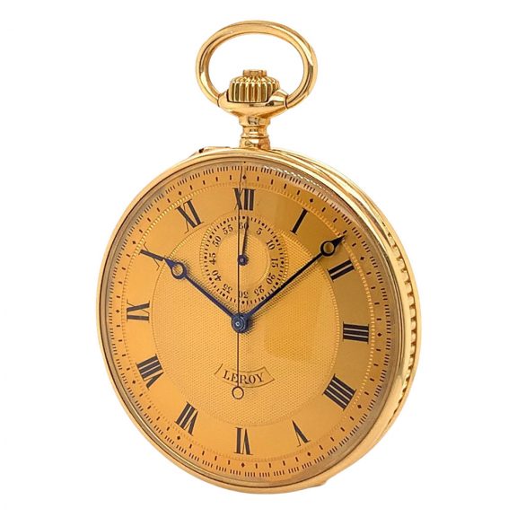 French 18K gold open faced lever chronograph Circa 1910 French 18K gold open faced lever chronograph Circa 1910