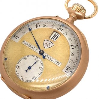 Interesting Swiss gold lever with digital jumping hour Circa 1908 Interesting Swiss gold lever with digital jumping hour Circa 1908