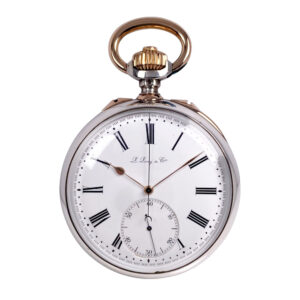 French silver open faced chronograph deck watch Circa 1900