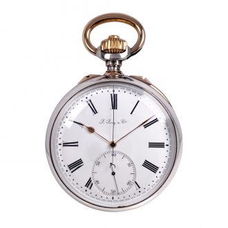 French silver open faced chronograph deck watch Circa 1900