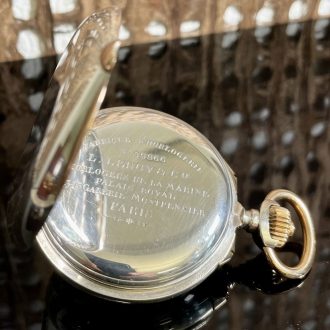 French silver open faced chronograph deck watch Circa 1900