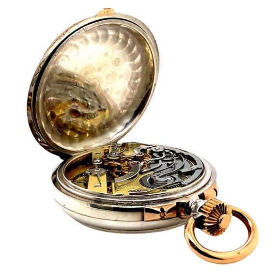 French silver open faced chronograph deck watch Circa 1900 French silver open faced chronograph deck watch Circa 1900