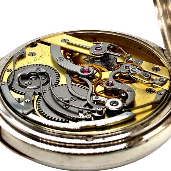 French silver open faced chronograph deck watch Circa 1900 French silver open faced chronograph deck watch Circa 1900