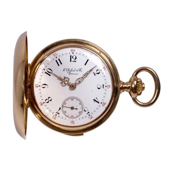 Swiss 18 carat rose gold minute repeating lever watch Circa 1900