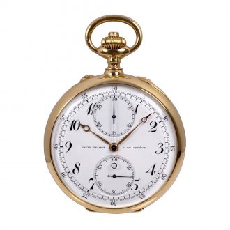Swiss gold chronograph with 30 minute counter Circa 1910