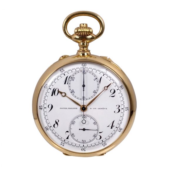Swiss gold chronograph with 30 minute counter Circa 1910