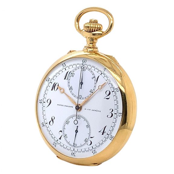 Swiss gold chronograph with 30 minute counter Circa 1910 Swiss gold chronograph with 30 minute counter Circa 1910