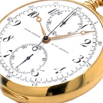 Swiss gold chronograph with 30 minute counter Circa 1910