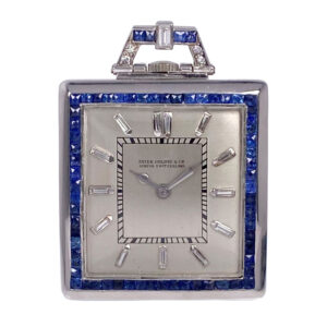 Swiss platinum, sapphire and diamond-set lever watch Circa 1920