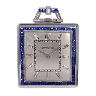 Swiss platinum, sapphire and diamond-set lever watch Circa 1920