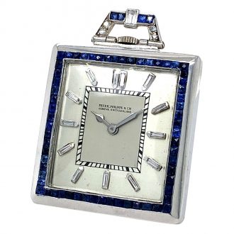 Swiss platinum, sapphire and diamond-set lever watch Circa 1920