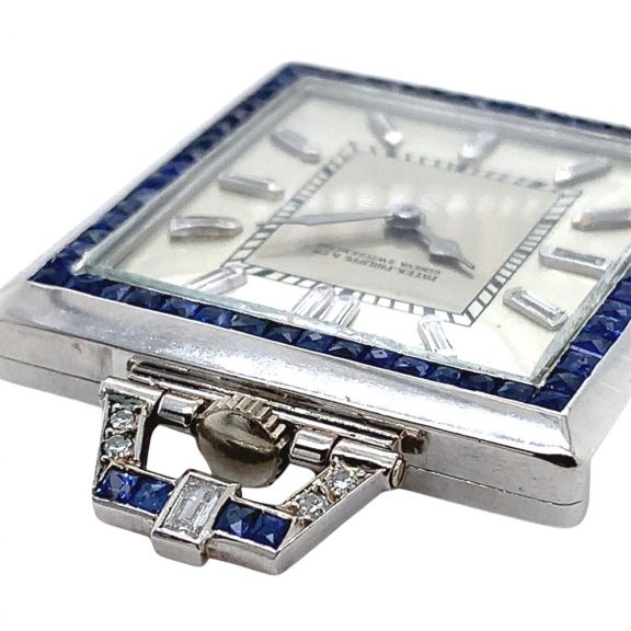 Swiss platinum, sapphire and diamond-set lever watch Circa 1920 Swiss platinum, sapphire and diamond-set lever watch Circa 1920