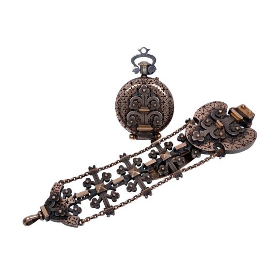 French silver and rose gold historical ensemble Circa 1890 French silver and rose gold historical ensemble Circa 1890